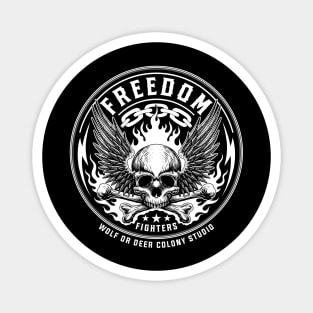 Freedom Fighter Skull Logo Magnet